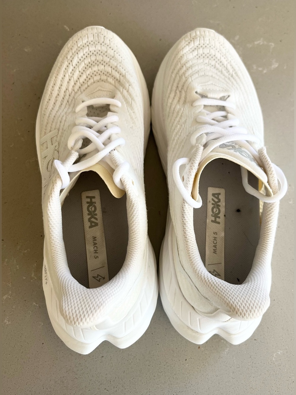 HOKA ONE ONE Mach 5 White White Women's Running Shoes Size 8 B Athletic Sneaker - Picture 8 of 12